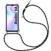 Protective Case - E.F.CONNECTION - Redmi 9A - Flexible Shockproof Gel - Transparent-Black - Lanyard Included