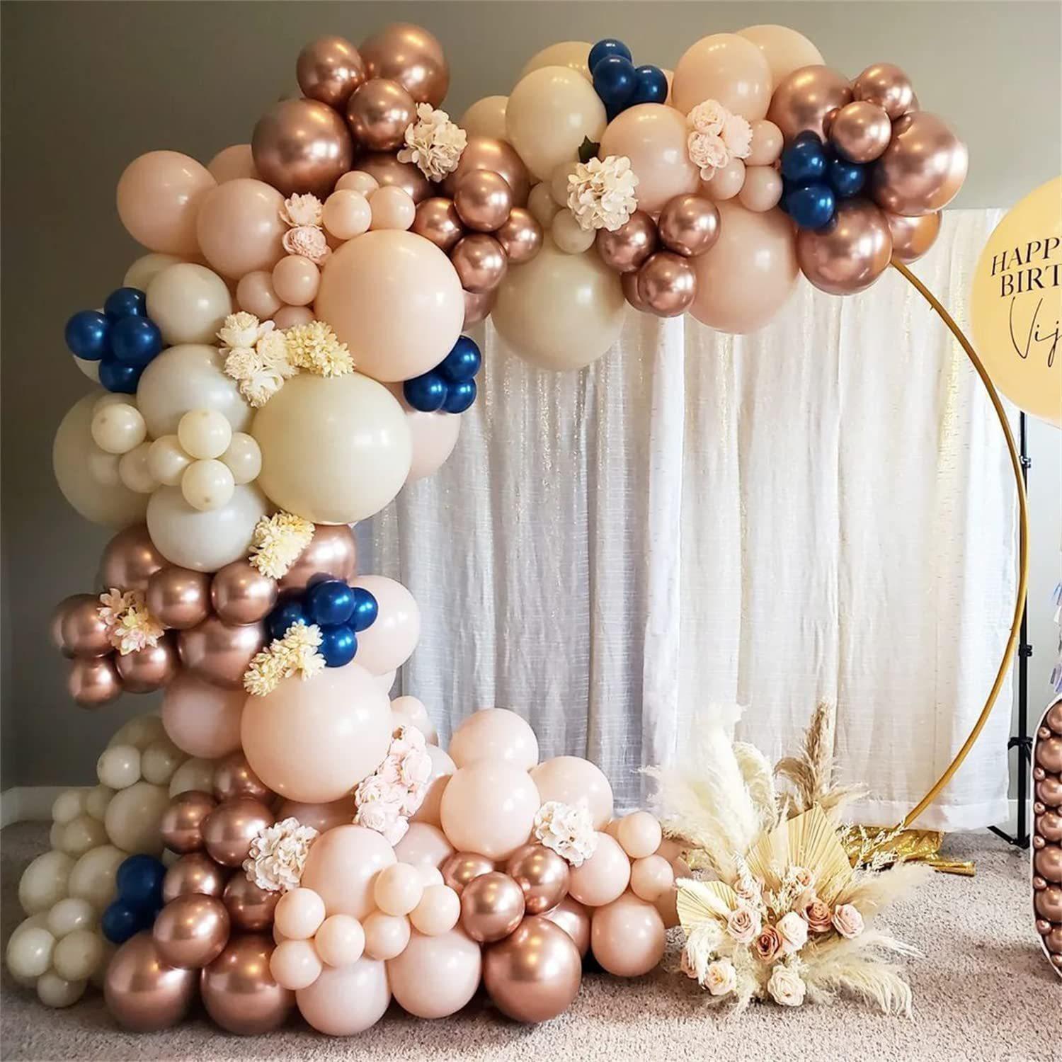 

Розовое золото Воздушный шар Арочный костюм с серой ночью Синий резиновые воздушные шары подходит для девочек Свадьба День рождения