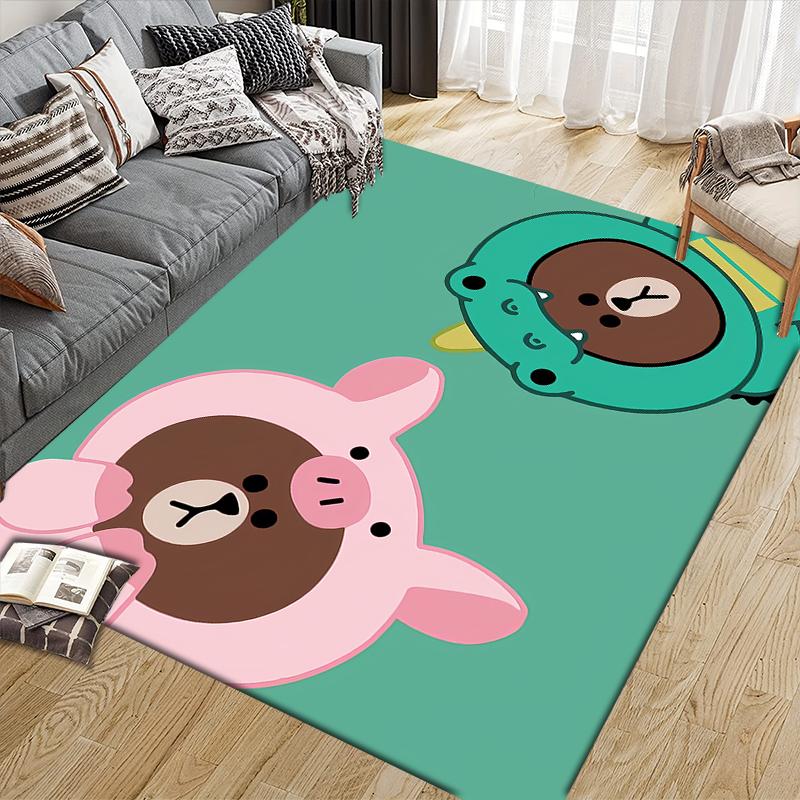 LINE FRIENDS Playful Square Area Rug, Non-Slip Floor Mat for Home Decor, Perfect Gift for LINE FRIENDS Fans.chl