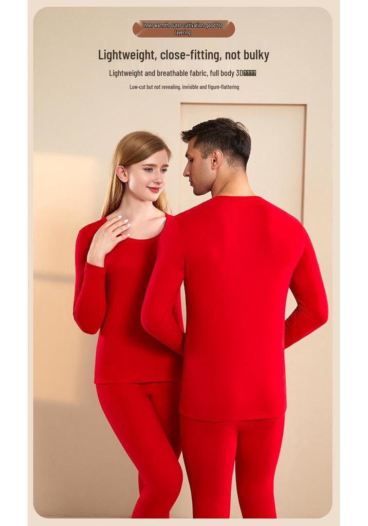 Men's and Women's Autumn/Winter Warm Underwear Set - Cotton, Wool, Cashmere Base Layer with Velvet.