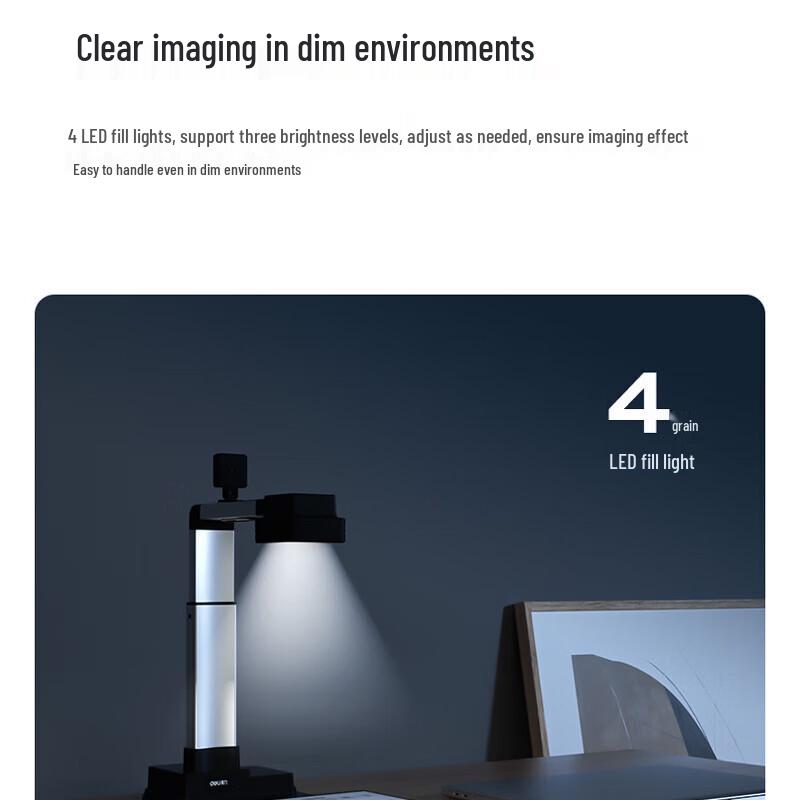 Deli 15151 A3/A4 HD Dual Camera Document Scanner CN plug (adapter included)