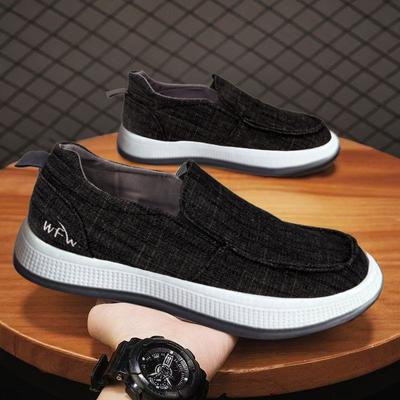 2025 Neue Sommer Atmungsaktive und Leichte Ein-Pedal Bequeme Stoffschuhe Herren Fußbedeckung Weichsohlige Freizeitschuhe