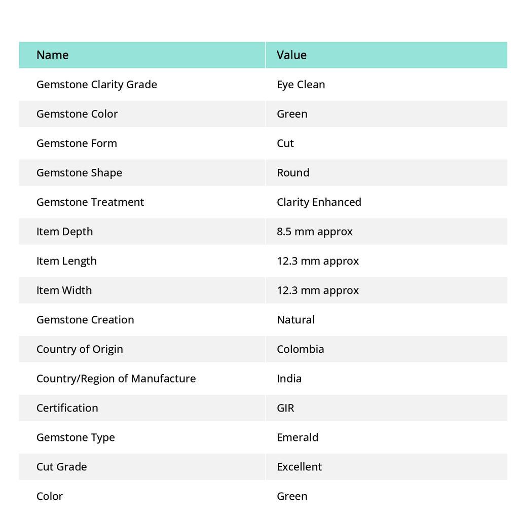 Amazing Green Emerald 9.16 Ct Natural Round Shape CERTIFIED Loose Gemstone S-1972