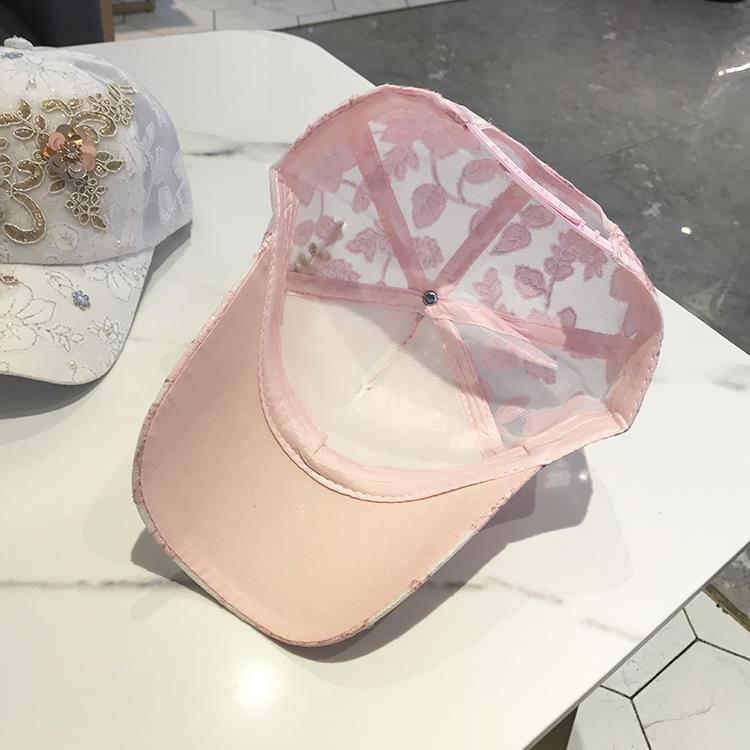 Hat Women's Baseball Cap Versatile Flower Cap Spring and Summer Breathable Sun Hat Korean Version