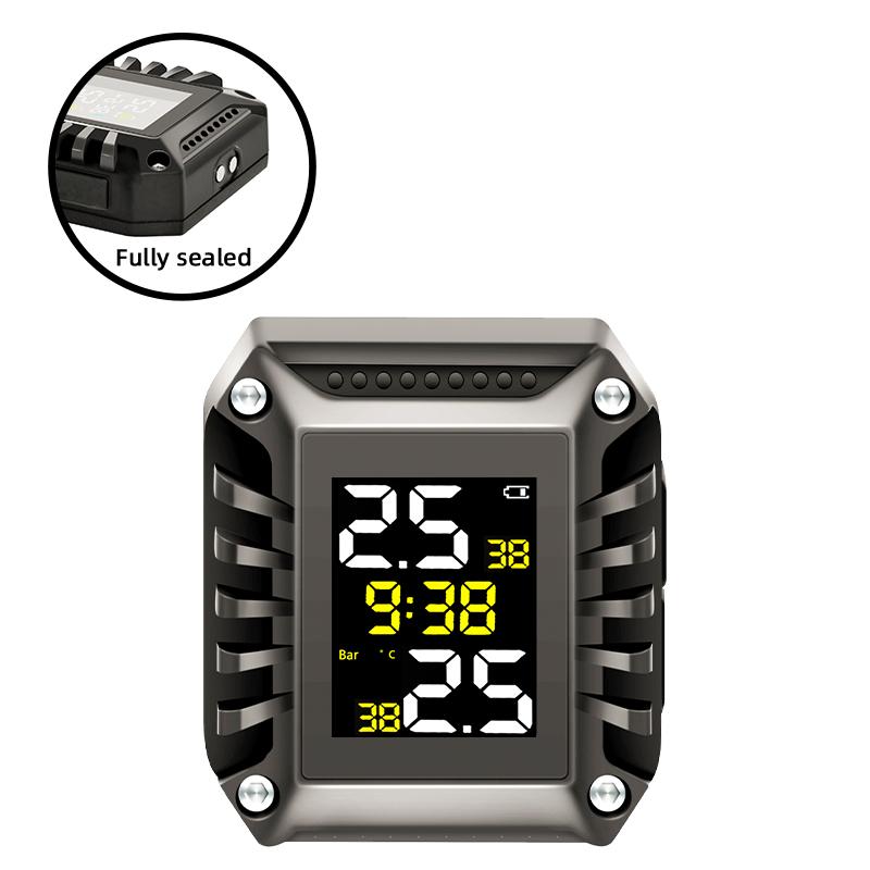 E-ACE Monitor tlaku v pneumatikách motocyklu TPMS Digitální displej Externí Motocyklový Bezpečnostní alarm Bezdrátový Detektor tlaku v pneumatikách