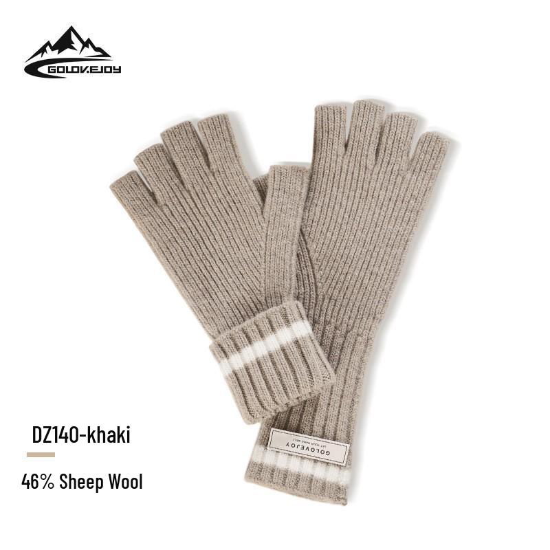 DZ149 Winter Knit Wool Gloves: Windproof Flip-Finger Touchscreen Gloves for Outdoor Cycling and Sports.