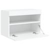 Wall Mounted TV Cabinet with LED Lights White 60x30x40 Cm