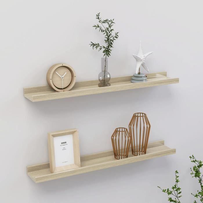 VidaXL Étagères murales 2 pcs Chêne Sonoma 60x9x3 cm
