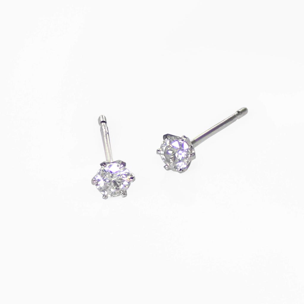 18K White Gold Diamond Stud Earrings [KASHIMA] 0.2ct