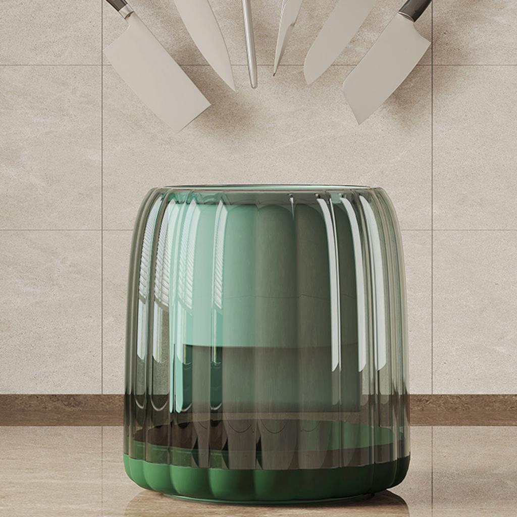 Rotating Utensil Holder Multifunction 360 Degree Space Saving Strong Plastic Knife Holder for Kitchen Home