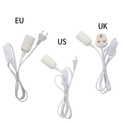 EU/US/UK Plug Lamp Base Holder Power Cord Cable 1.8m E26 Hanging Pendant LED Fixture Lamp Bulbs Socket Cord Adapters With Switch