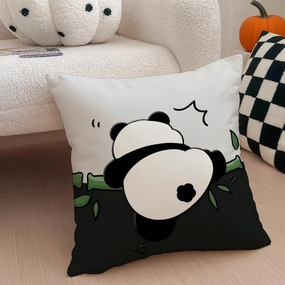 Lovely Cute Chinese Animal Art Panda Cushion Cover Throw Pillow Cover Hidden Button Durable Polyester Chair Cushion