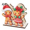Decorative Paper Holder Wooden Christmas Napkin Holder, Cute Gingerbread Elk Santa Standing Tissue Dispenser, Stable Rack Farmhouse Cocktail Serviette