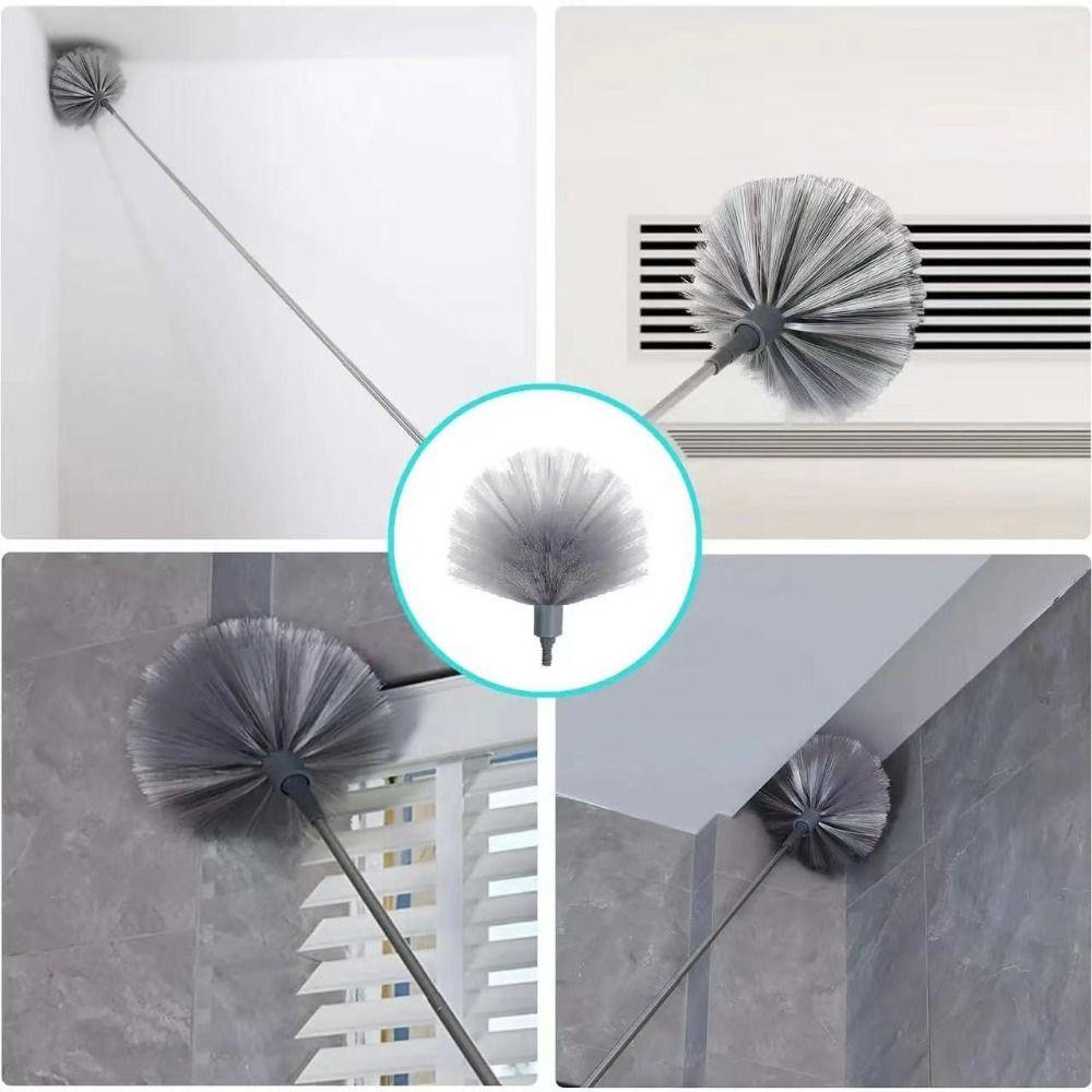 Dense Bristles Cobweb Duster Telescopic Handle Ceiling Duster Spider Web Brush Ceiling Cleaning