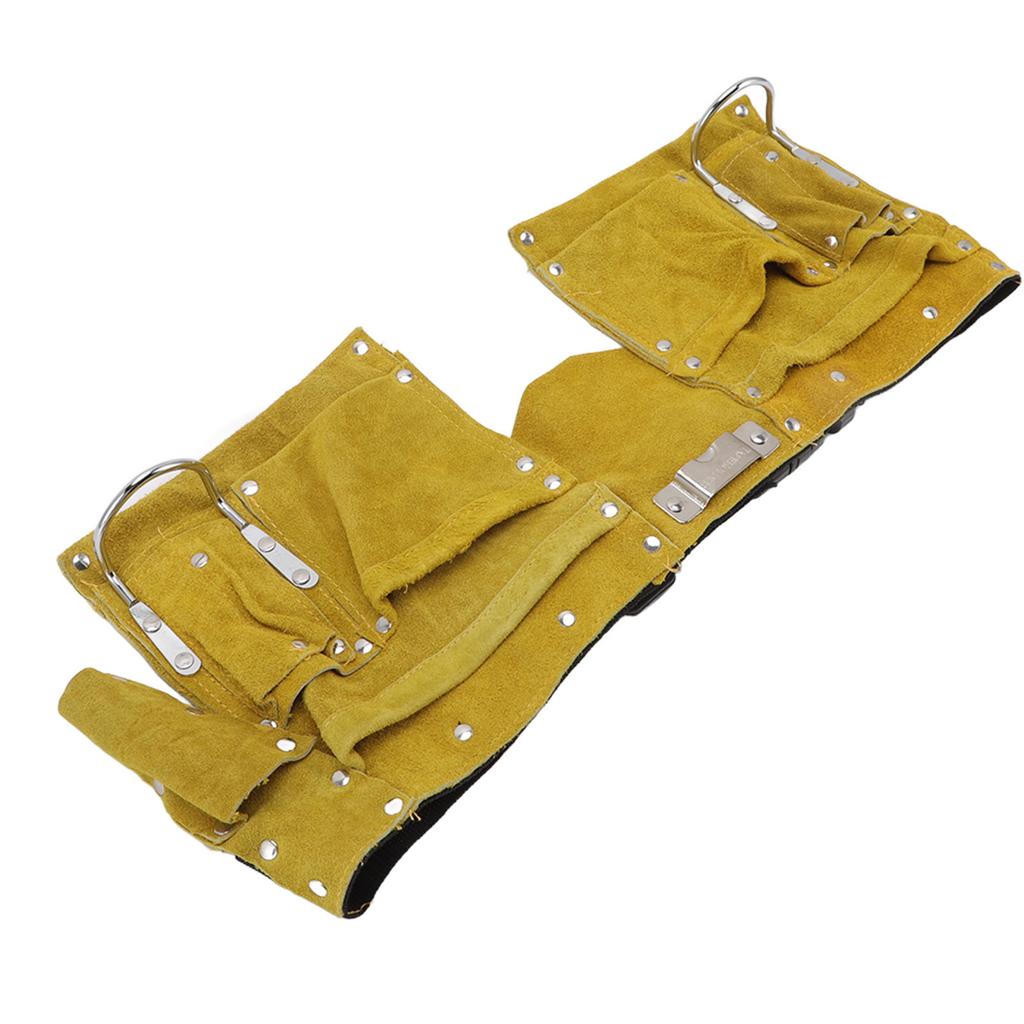 Leather Tool Belt Multiple Pockets Quick Release Buckle Wearproof Portable Leather Tool Belt Apron