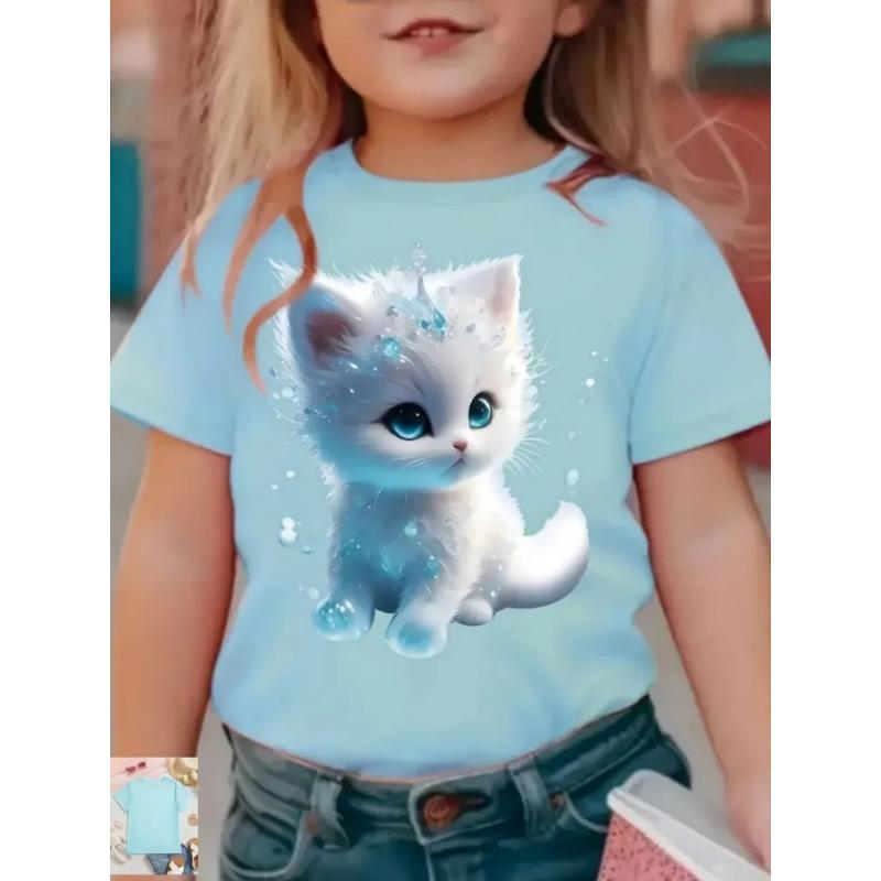 Fashion Children's Clothing Crew Neck Short Sleeve 3D Casual Color Printing Casual Short Sleeve Crew Neck T-Shirt