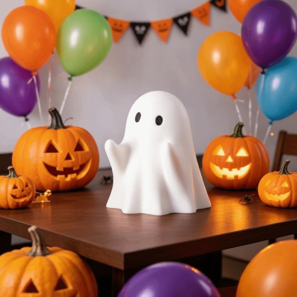 Smiling Faces Ghost Figurines Flocked Texture Ghost Pen Holder Mini Ornament  Desktop Decoration