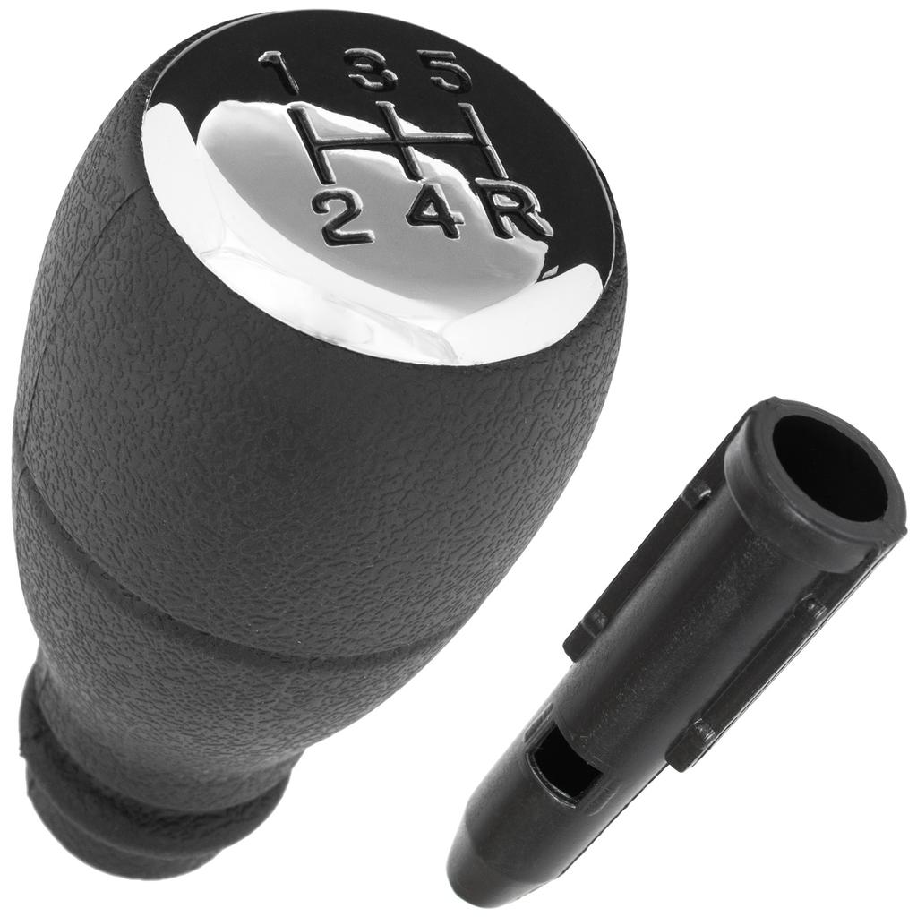 Peugeot Partner I 96-07 Pomello Cambio Cromato 5 Marce + Adattatore / Adattatore Leva Pomello Cambio 2 Pezzi. Impostato