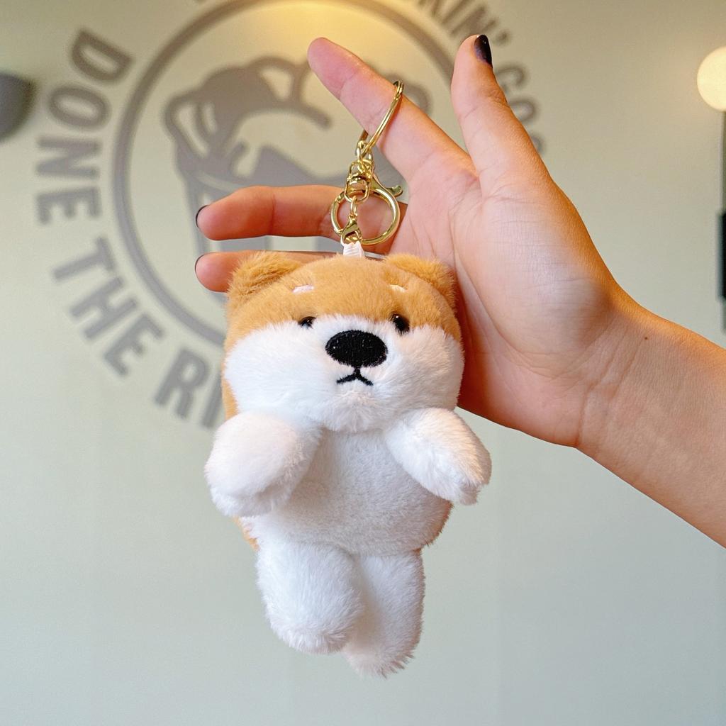 Kids Kawaii Keychain Small Shiba Inu Cartoon Plush Toys Cute Birthday Gifts Bag Pendants Dolls Claw Machines for Children Adults