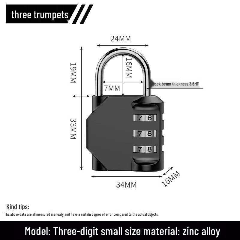 Waterproof Rustproof Anti-theft Padlock for Suitcases, Lockers, Schoolbags, Bike Frames, Helmets, and Gym.