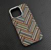 iPhone 17 Pro Max Retro Pattern Kevlar Magnetic Case for Apple 16 - Embossed Skin-Feel Hard Cover