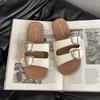 Flat-bottomed Slippers Women's Summer Fashion Belt Buckle Soft Bottom Versatile Word Lazy Pedal Beach Cool Slippers