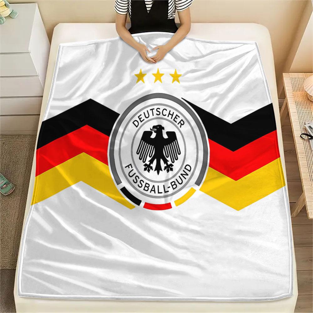 1PC Germany National Football Team Patterned Flannel Blanket Suitable For All Seasons for Home Decor Warmth and Comfort Gifts Holiday Present