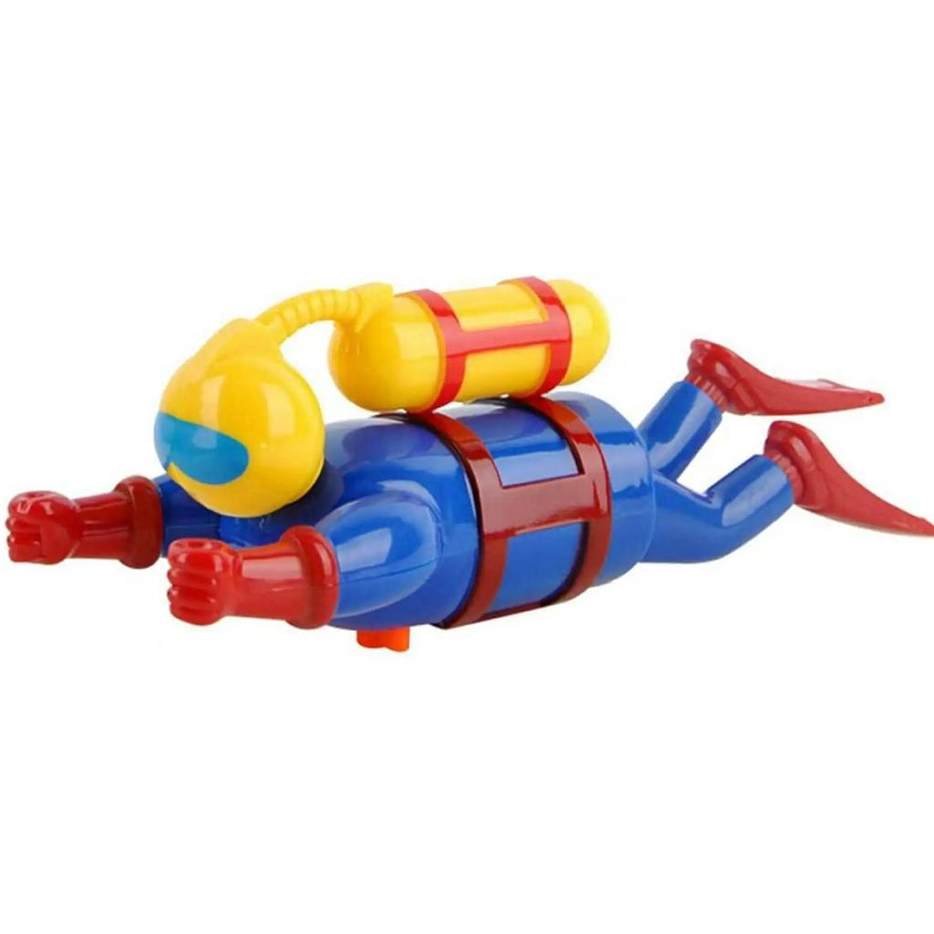 Wind-Up Scuba Diver Submarine Bath Plaything Clockwork Swimming & Diving Man Tub Baby Water Plaything Bathtub Pool Frogman Figurine Stem Present