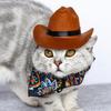 Fashion Cowboy Hat for Cats Dogs Festival Party Pet Cowboy Cap Puppy Costume Lovely Tiny Top Hat Headgear for Teddydogs