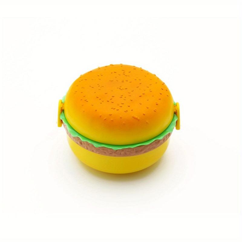 1 Pcs Round Square Cute Double-layer Hamburger Lunch Box Outdoor Food Packaging And Packaging Box