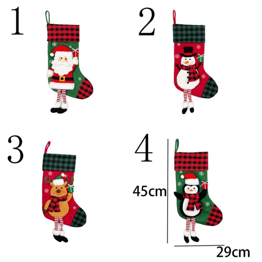 Penguin Large Candy Christmas Stocking Elk Fireplace Christmas Stocking  Garden