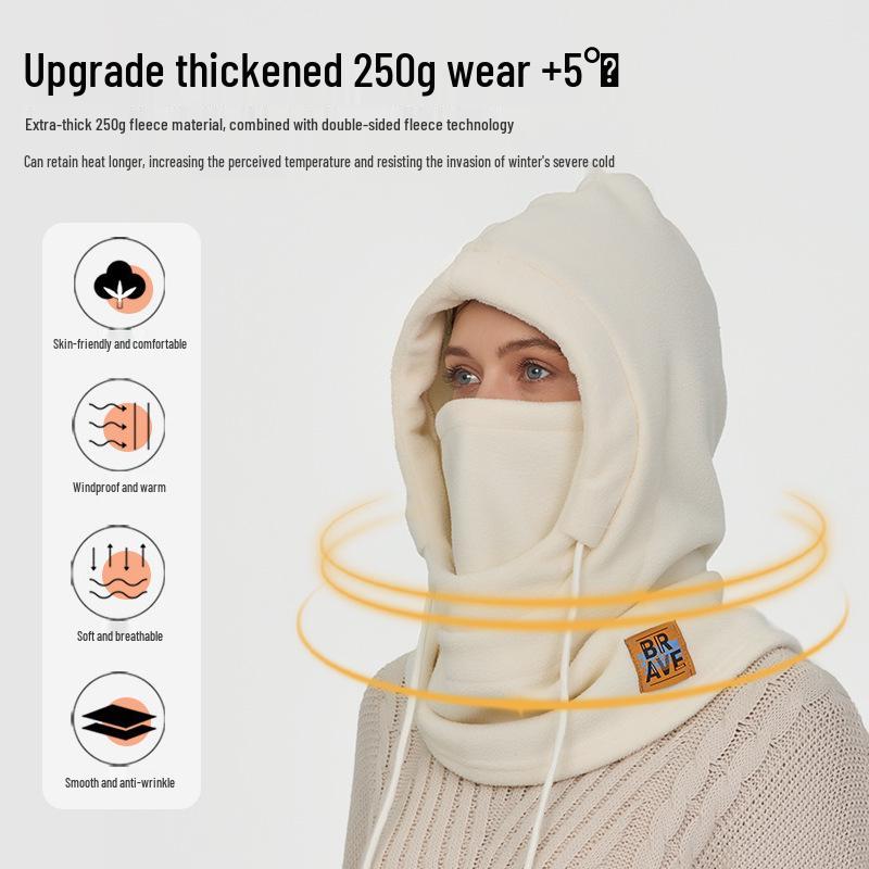 Winter Cycling Warm Hat & Windproof Neck Protector for Men and Women - Thickened Velvet Ski Mask