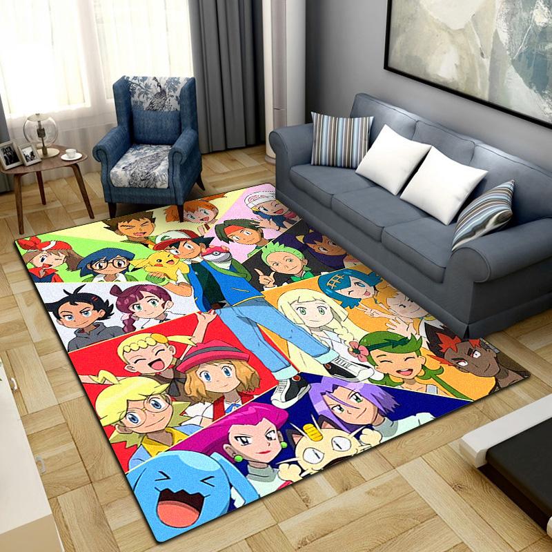 Pokemon Anime Pattern Print Rug Living Room Home Fashion Decoration Office Desk Chair Carpet LXR126