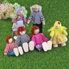 Wooden Happy Family Doll Kids  Puppet Joints Toy Birthday Gift