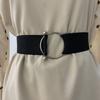4cm Chic Adjustable Decorative Waist Belt With Gold Round Buckle For Fashion Womens