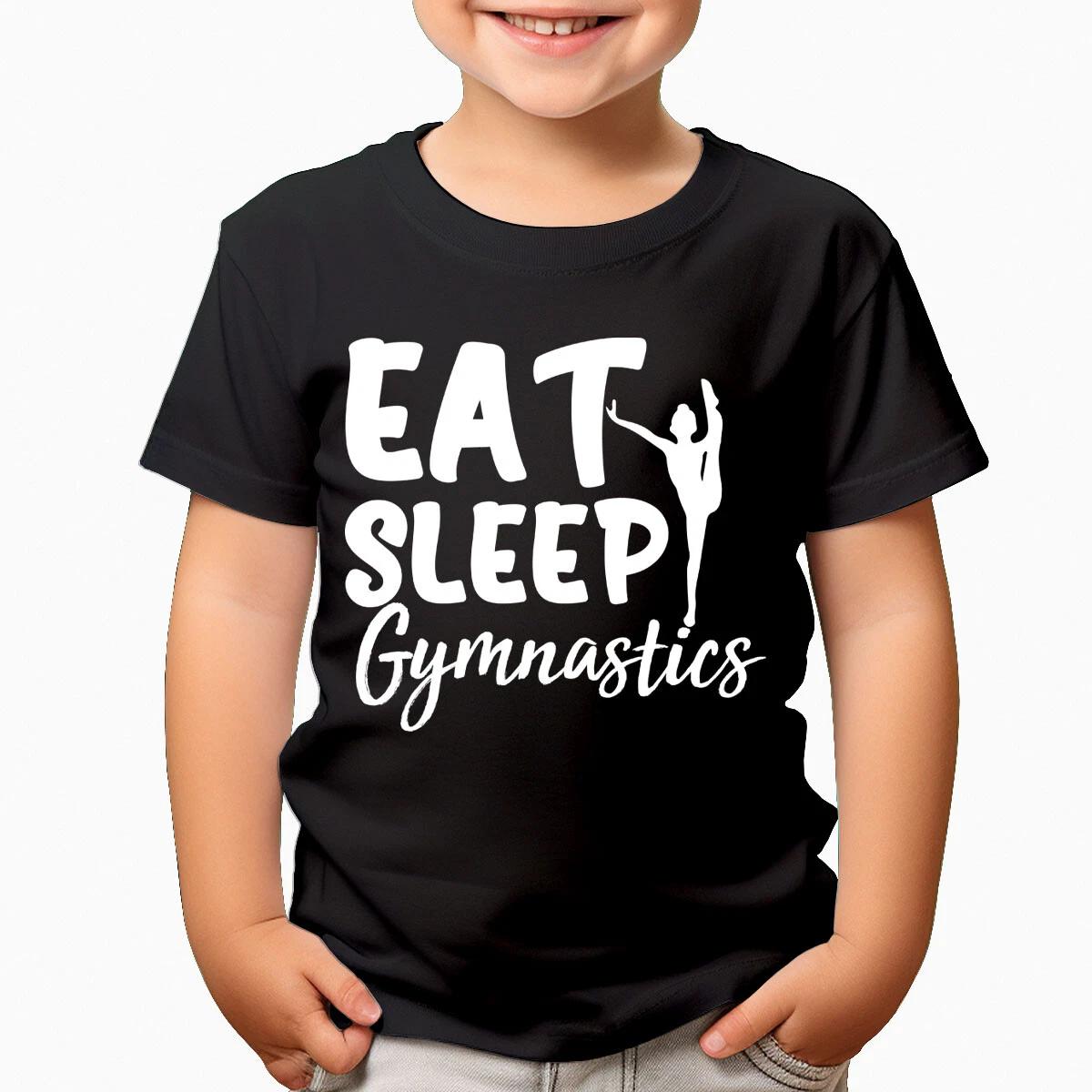 Eat Sleep Gymnastics T-Shirt Fun Apparel For Young Gymnasts Kids T-Shirts #T490 160