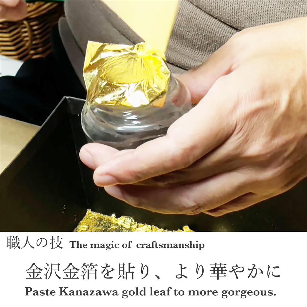 Kasyou Studio Red Fuji Goldfish Sake Cup Kaga and Kanazawa Gold Leaf Made in Japan Sake Cup Auspicious Sake Kasyou Studio Red Fuji Bowl-Shaped