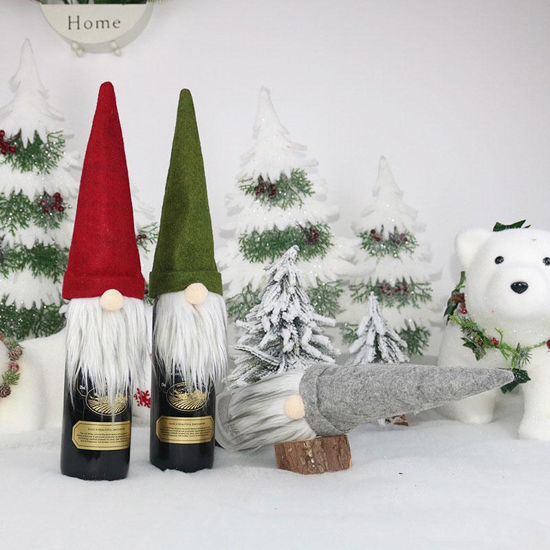 Christmas Wine Bottle Bags Reusable Xmas Champagne Bottle Covers Clothes for New Year Wedding Holiday Parties Dinner Table Decor