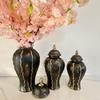 Ceramic Flower Vase with Lid for Display and Storage in Living Room or Office