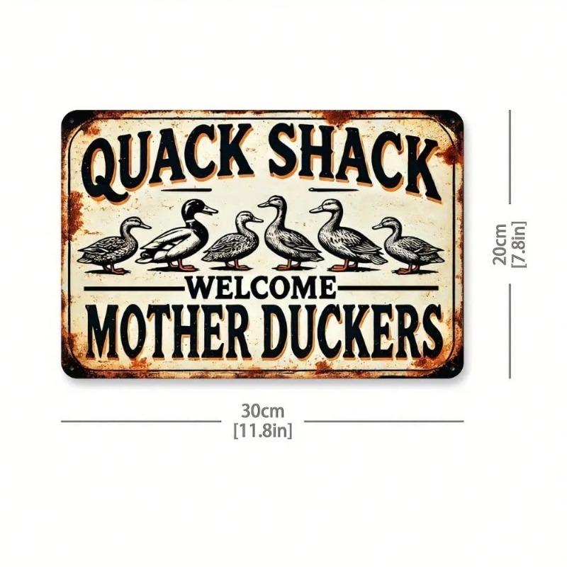Vintage Duck Tin Sign Farmhouse Wall Decor Rustic Metal Art 8x12 Inch