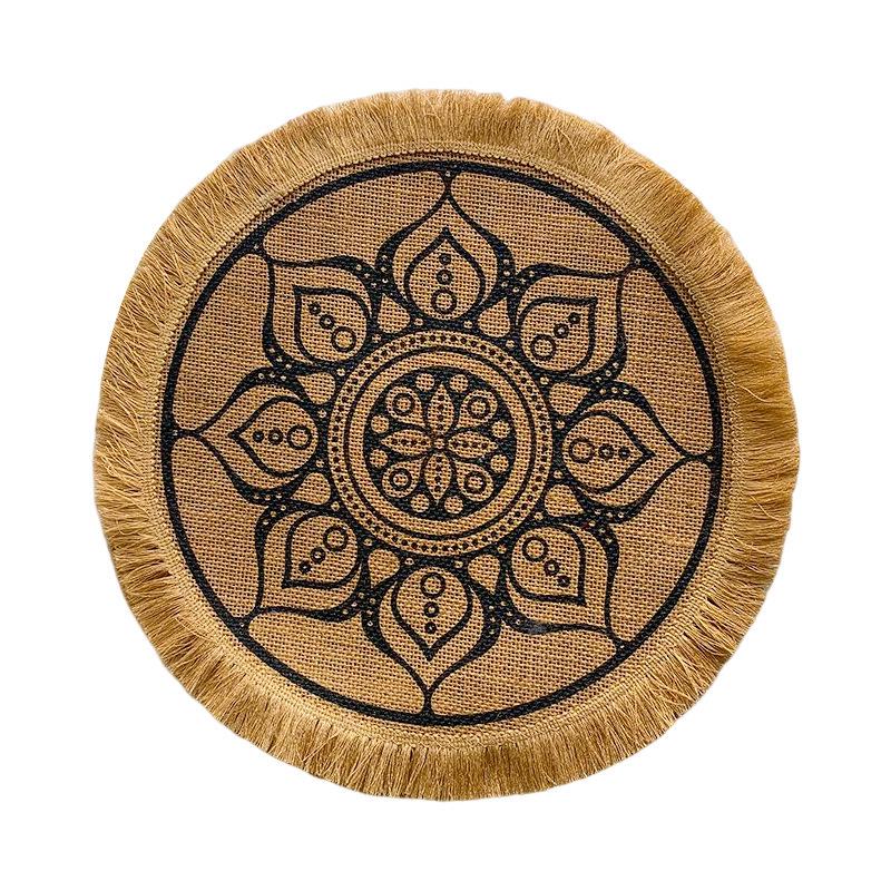 Nordic Style Woven Cotton Linen Coasters Placemats - Decorative Jute Heat Insulation Pads for Dining Tables