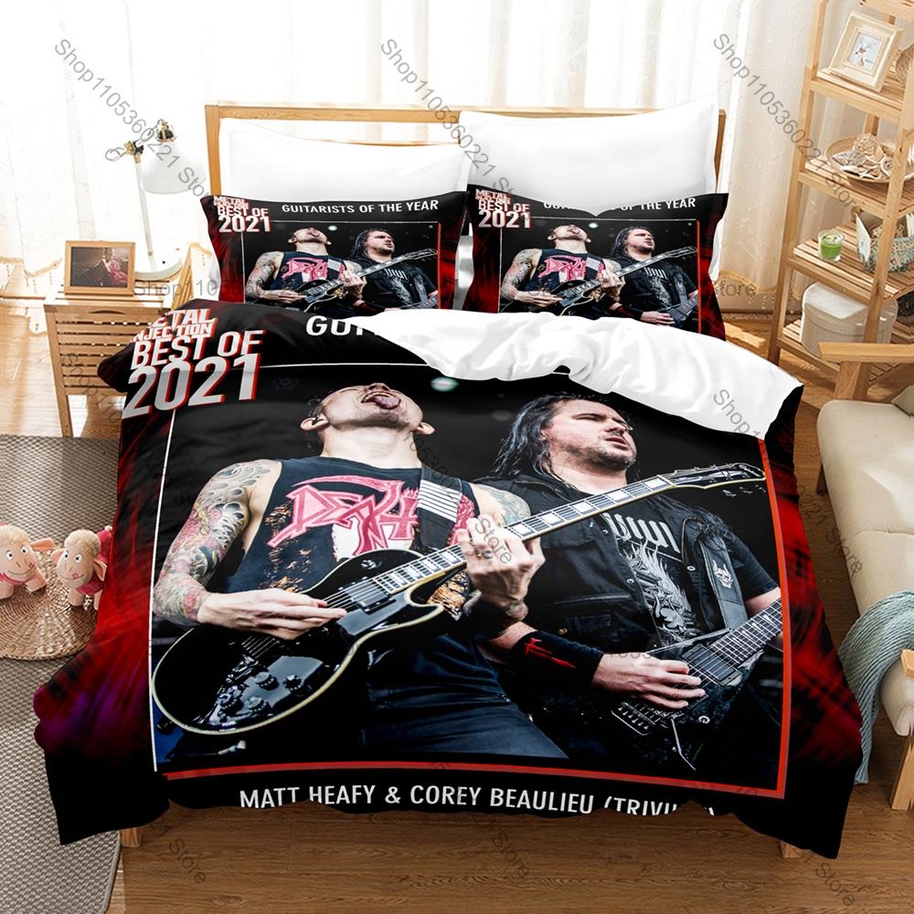 Rock Metal Bedding Set 3Pcs Rock Trivium Exquisite Band Logo Print Stylish Home Decoration For Music Collectors