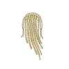 Female Fashion White Crystal Chain Brooches For Women Luxury Yellow Gold Color Alloy Tassels Brooch Safety Pins