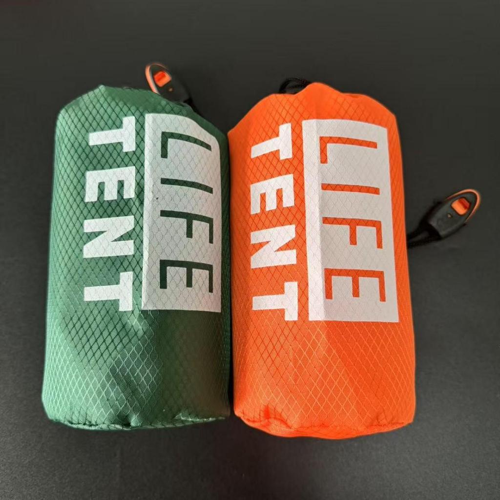 Outdoor Camping Portable Aluminum Foil Triangle Tent & First Aid Warm Sleep Blanket Raincoat