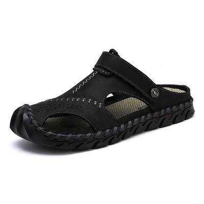 Fashion Men Sandals Genuine Split Leather Men Beach Roman Sandals Brand Men Casual Shoes Flip Flops Men Slippers Sneakers Summer Shoes