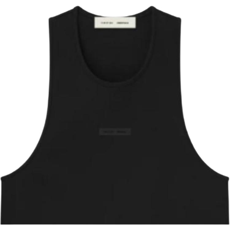 Fear Of God Essentials FW25 Spring Drop 2 Vintage Fit Tank Men tops Jet-Black 125SP254230F