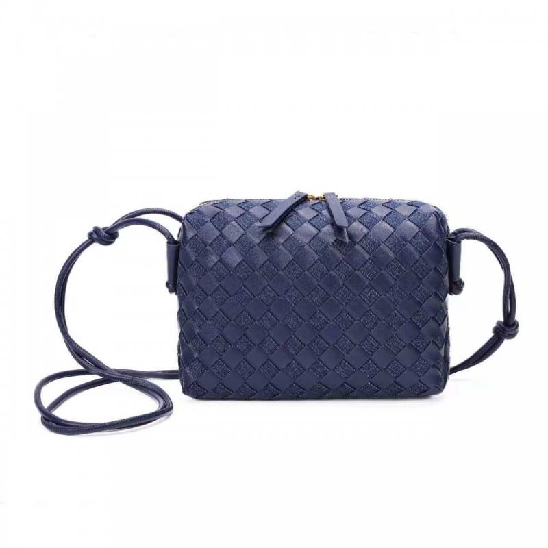 Handwoven Mini Square Crossbody Bag Women Soft PU Leather Shoulder With Zip Urban Chic Style