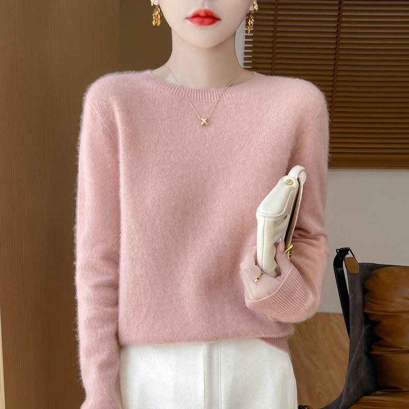 Dames Trui met Ronde Hals Wol Dames Herfst en Winter Kasjmier Pullover Zachte en Warme Top