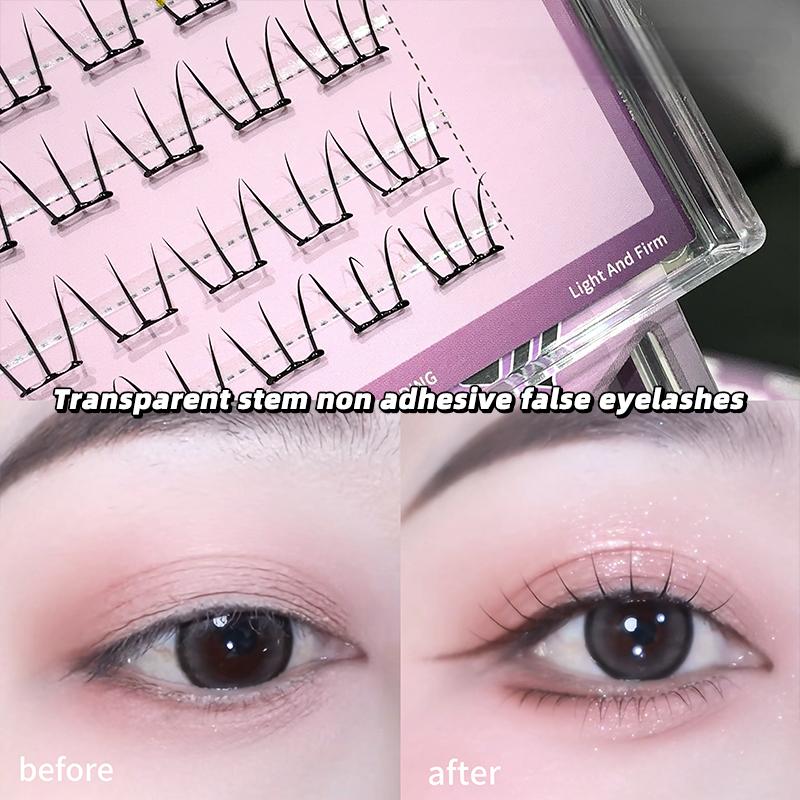 36 Clusters Girl Group Glue-free False Eyelashes, Light And Natural Curling Self-adhesive For Daily Makeup Upper Eyelashes