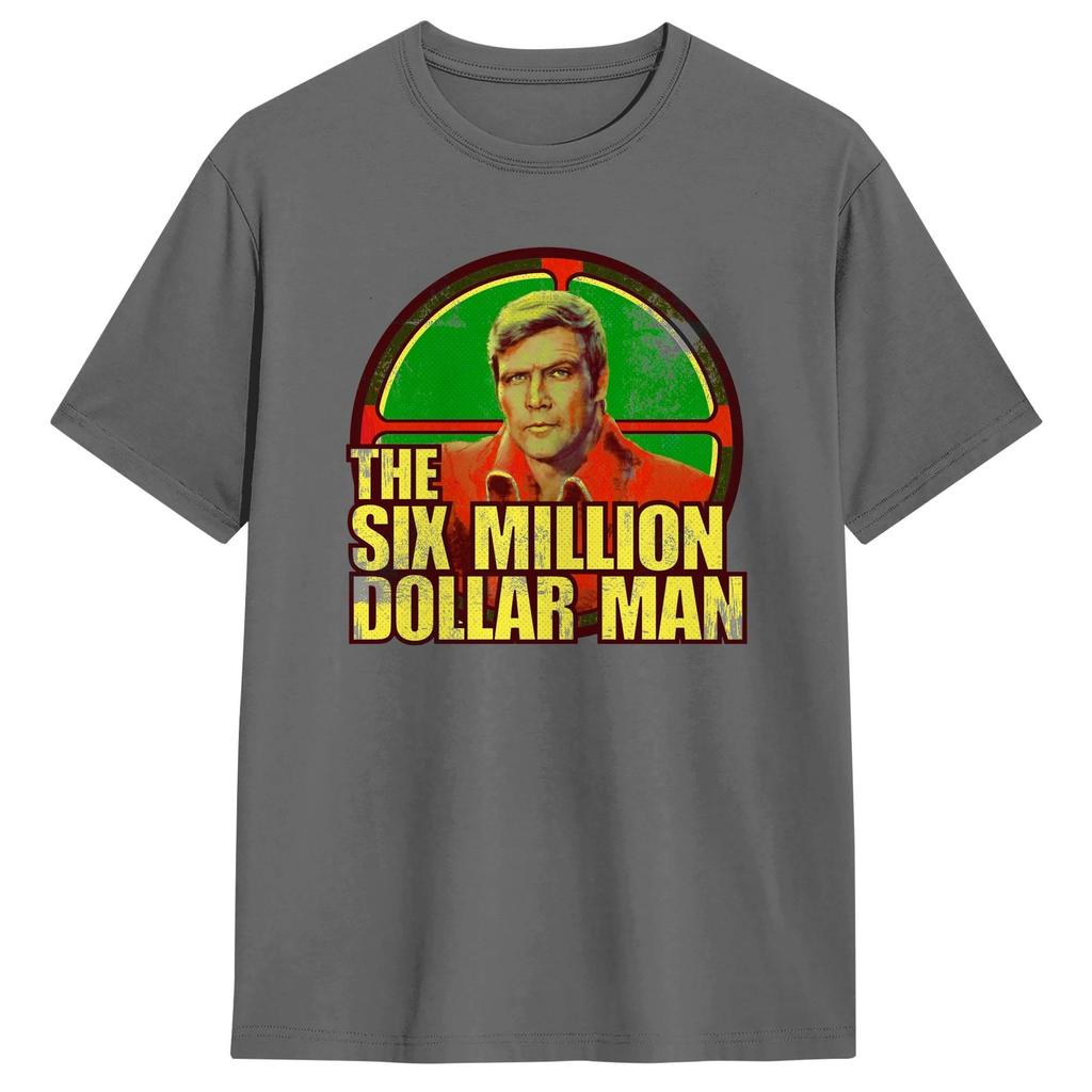 T-shirt TV Unisex Sei Milioni di Dollari T-shirt Estive in Puro Cotone per Unisex Hip Hop T-shirt Stampata Manica Corta Abbigliamento Streetwear